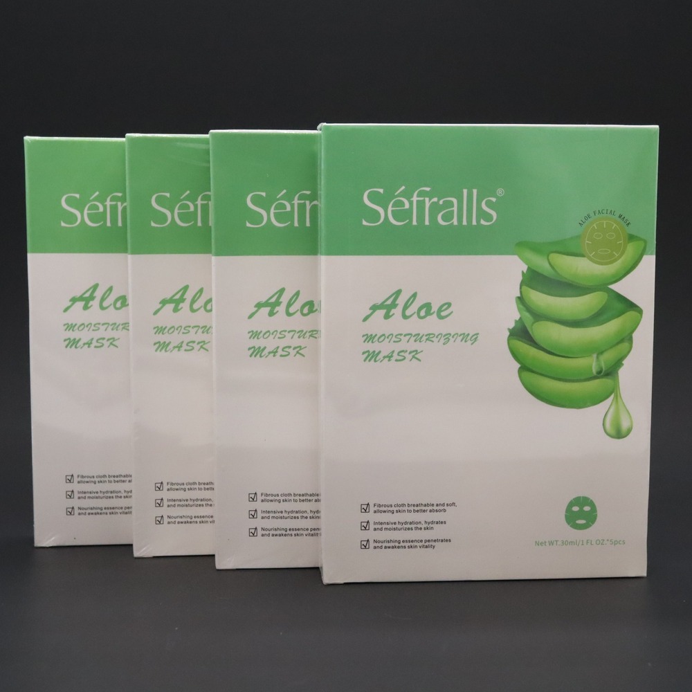 Séfralls Aloe Moisturizing Mask 20 Count Green Hydrating Sheet Masks Ex 10/09/26